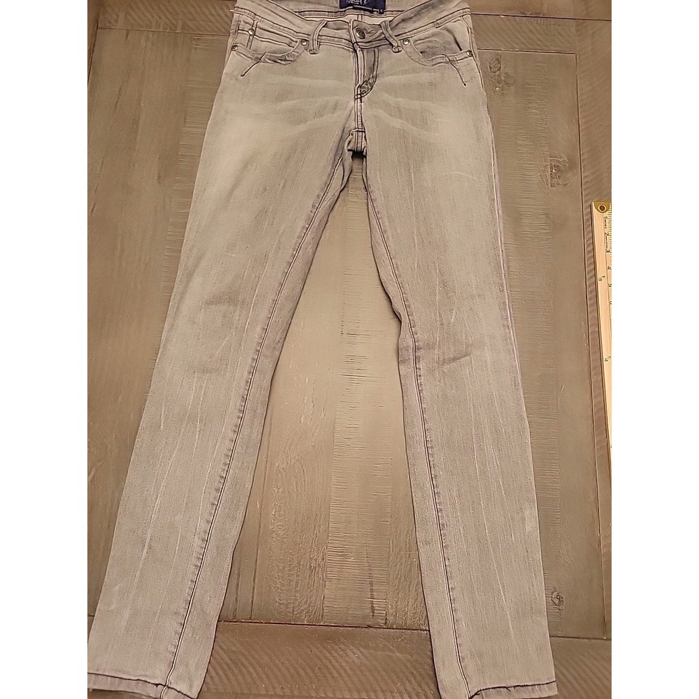 Miley CYRUS MAX AZRIA Women's Blue Jean Style Knit Zip Leg Leggings Size 7 28 31